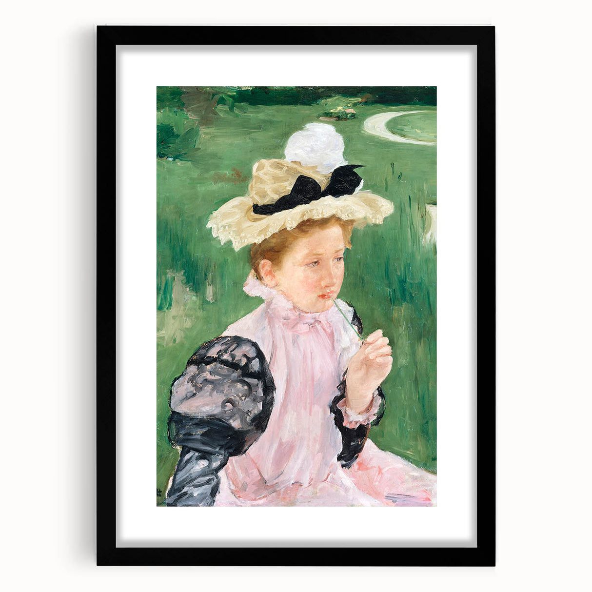 Mary Cassatt Portrait Wall Art - Young Girl in a Garden Scene