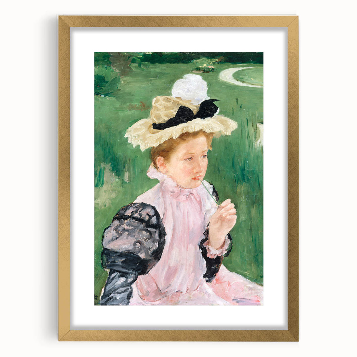 Mary Cassatt Portrait Wall Art - Young Girl in a Garden Scene
