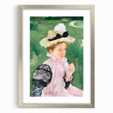 Mary Cassatt Portrait Wall Art - Young Girl in a Garden Scene