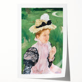 Mary Cassatt Portrait Wall Art - Young Girl in a Garden Scene