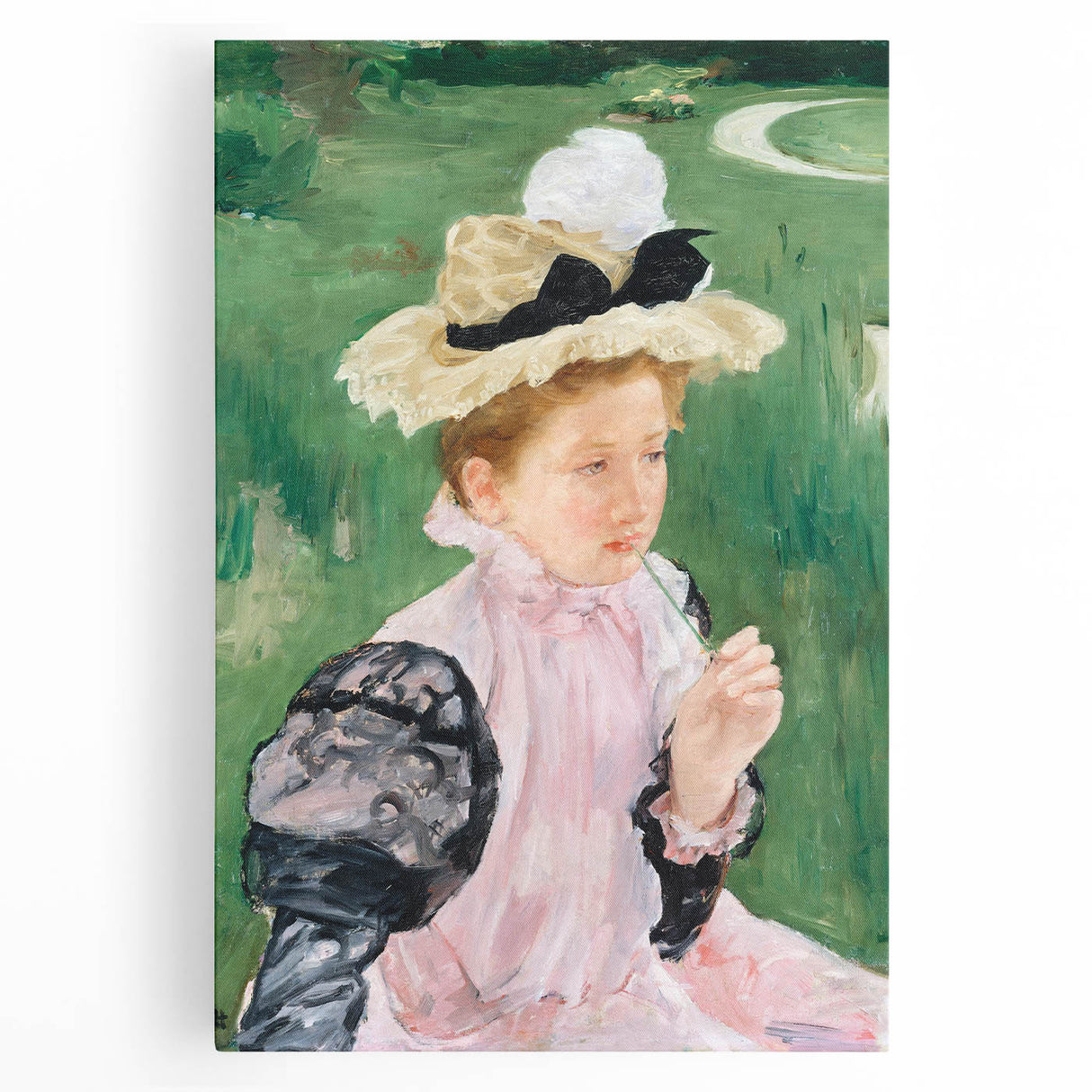 Mary Cassatt Portrait Wall Art - Young Girl in a Garden Scene