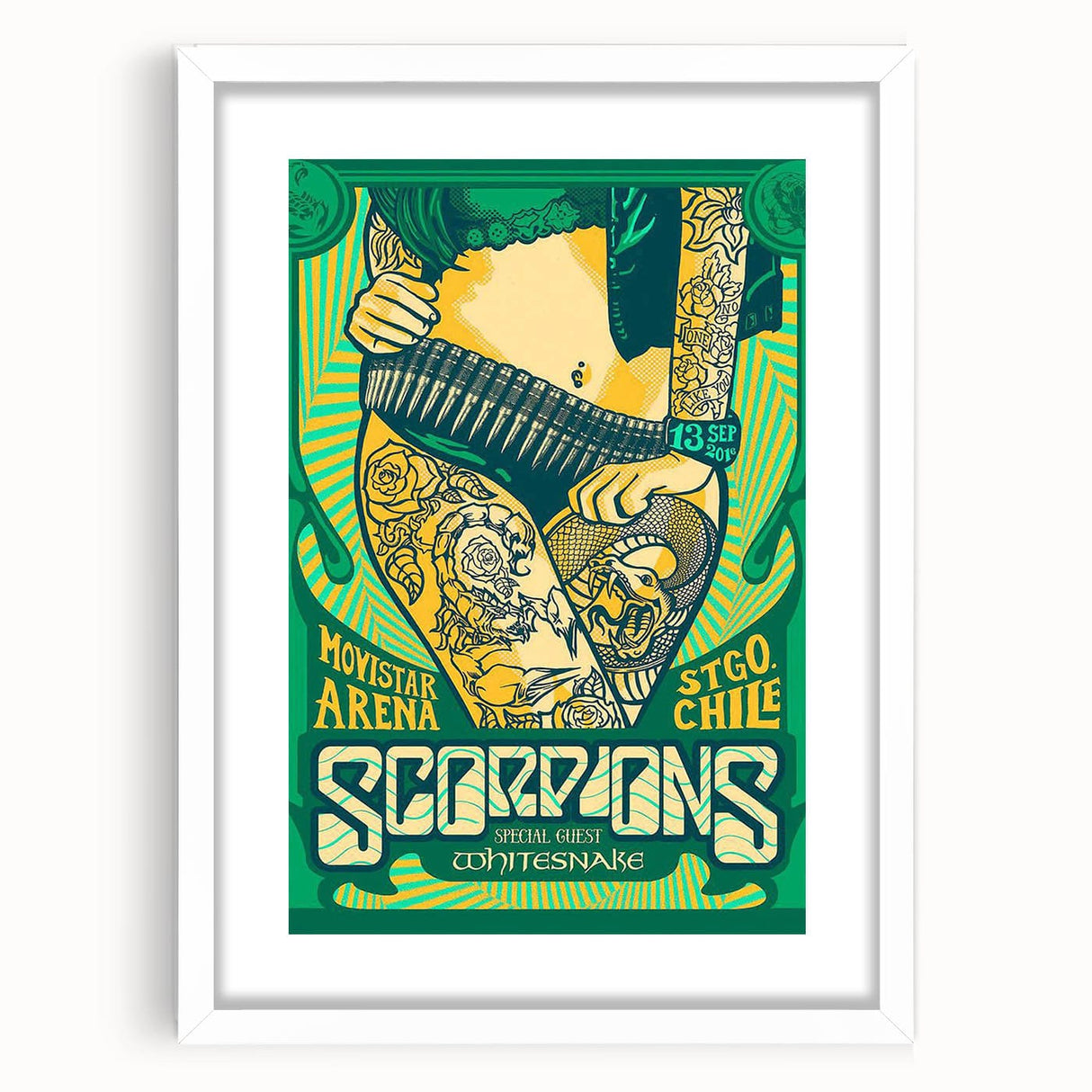 Scorpions 2016 Chile Concert Poster - Special Guest Whitesnake