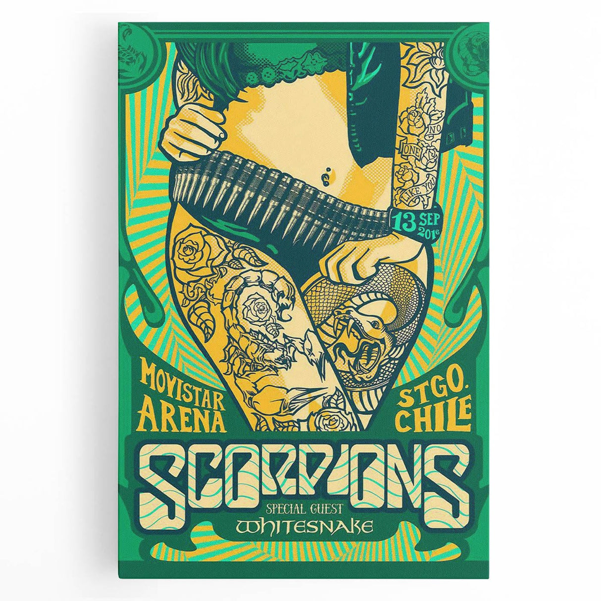 Scorpions 2016 Chile Concert Poster - Special Guest Whitesnake