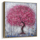 Abstract Pink Blossom Tree Wall Art – Modern Canvas & Framed Print