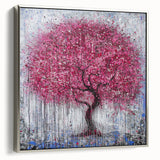 Abstract Pink Blossom Tree Wall Art – Modern Canvas & Framed Print