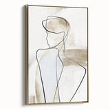 Abstract minimalist wall art framed canvas in gold, showcasing a sleek design with clean lines and subtle textures, perfect for modern home decor.