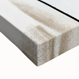 Close-up of a stretched canvas featuring abstract minimalist wall art in soft pastel colors, showcasing intricate patterns and textures for modern decor.