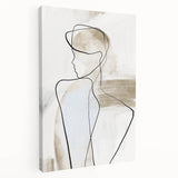 Abstract minimalist wall art on stretched canvas showcasing soft pastel colors and geometric patterns, ideal for modern home decor and artistic enhancement.