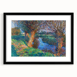 Modern Wall Art - Vibrant Riverside Landscape | Colorful Nature Decor