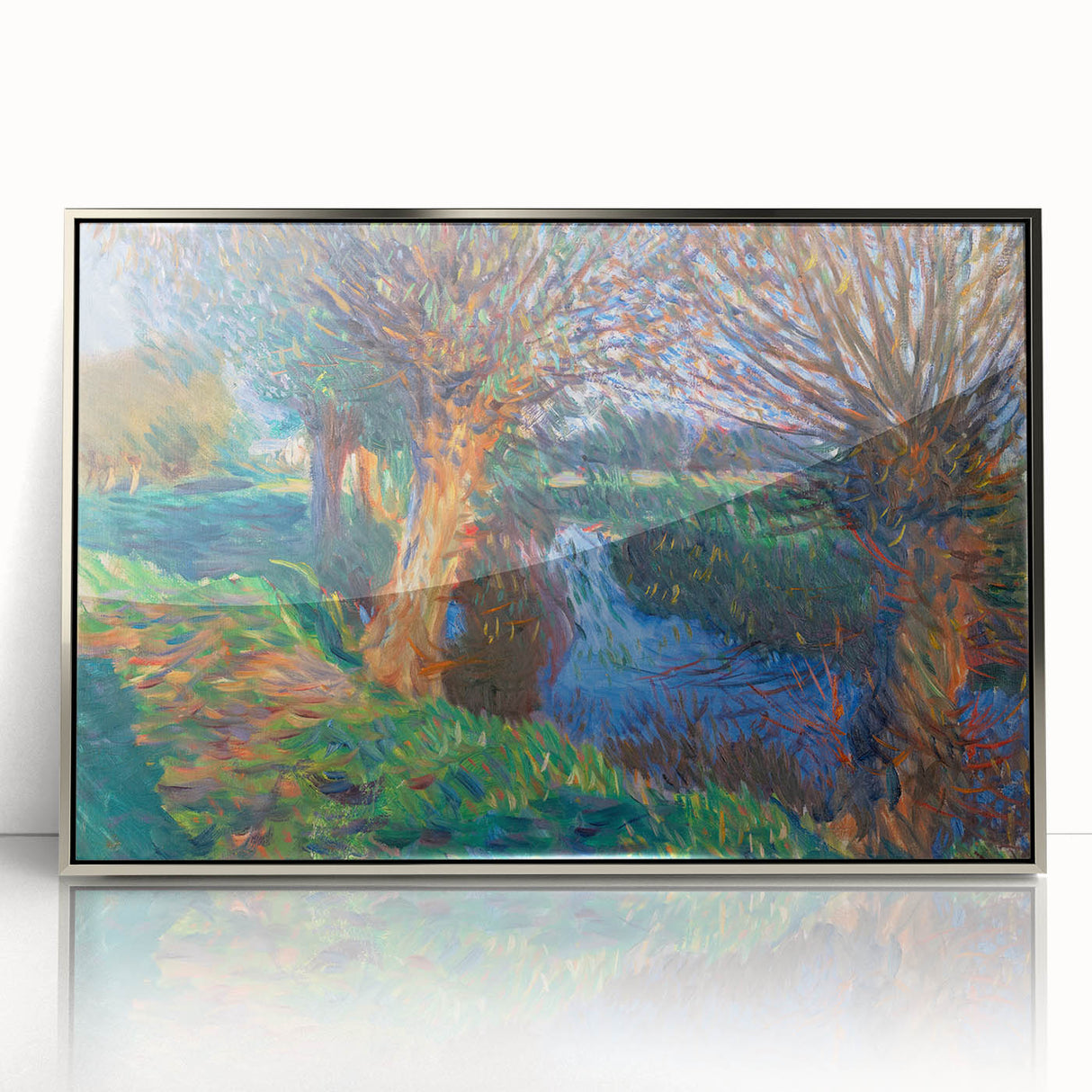 Modern Wall Art - Vibrant Riverside Landscape | Colorful Nature Decor