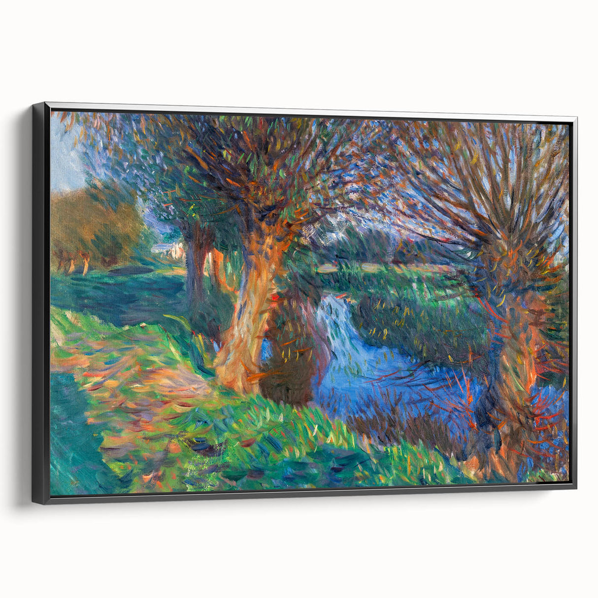 Modern Wall Art - Vibrant Riverside Landscape | Colorful Nature Decor