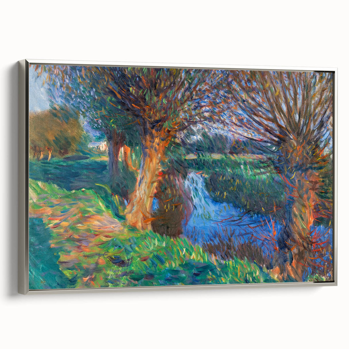 Modern Wall Art - Vibrant Riverside Landscape | Colorful Nature Decor