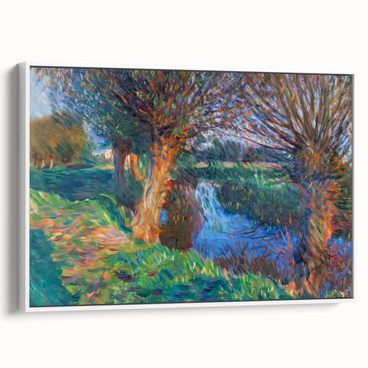 Modern Wall Art - Vibrant Riverside Landscape | Colorful Nature Decor