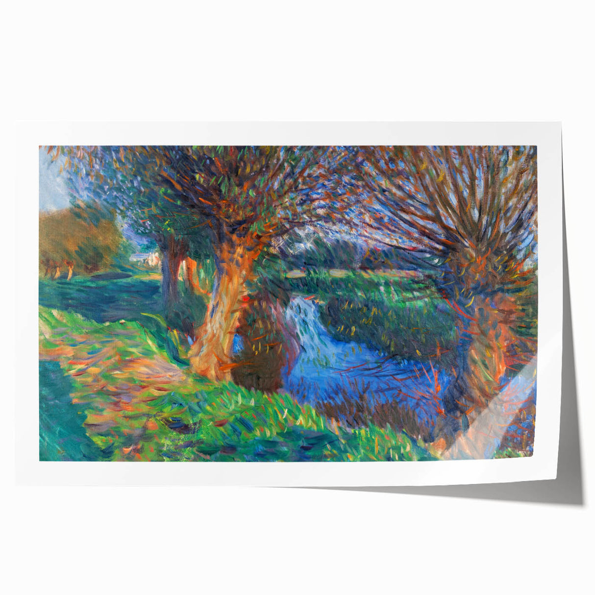 Modern Wall Art - Vibrant Riverside Landscape | Colorful Nature Decor