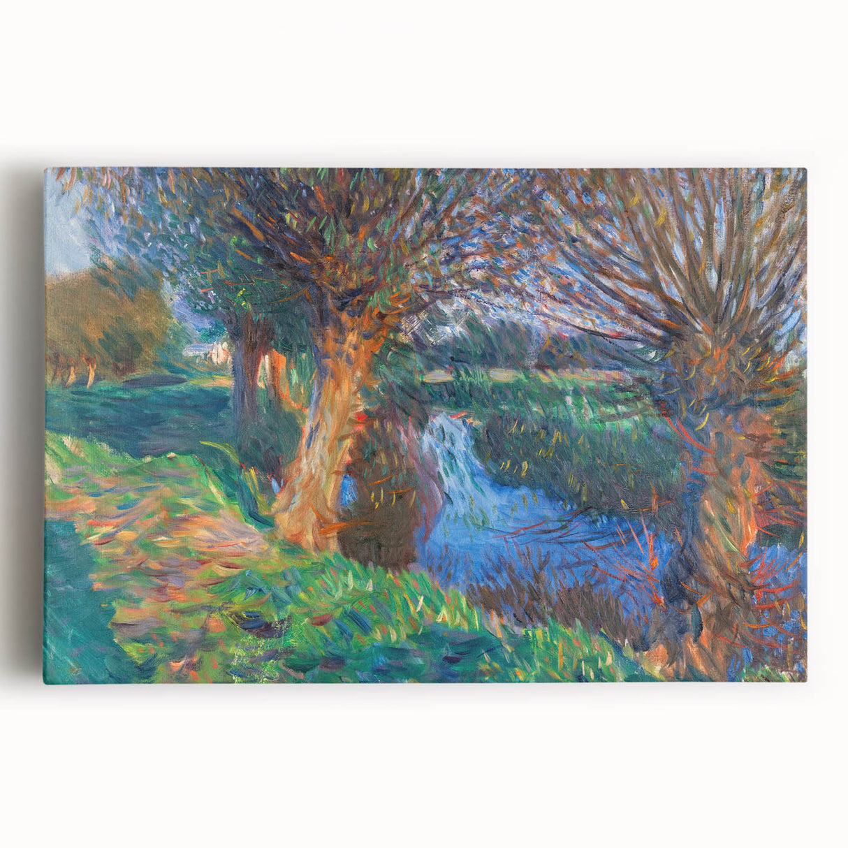 Modern Wall Art - Vibrant Riverside Landscape | Colorful Nature Decor