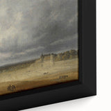 Romanticism Art: "Plowed Field and Village" Landscape Canvas Print
