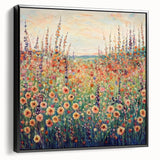 Serene Wildflower Meadow Wall Art – Modern Canvas & Framed Print