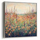 Serene Wildflower Meadow Wall Art – Modern Canvas & Framed Print
