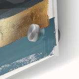 Close-up of a minimalist abstract acrylic and glass artwork showcasing vibrant colors and smooth textures, ideal for modern interior decor.