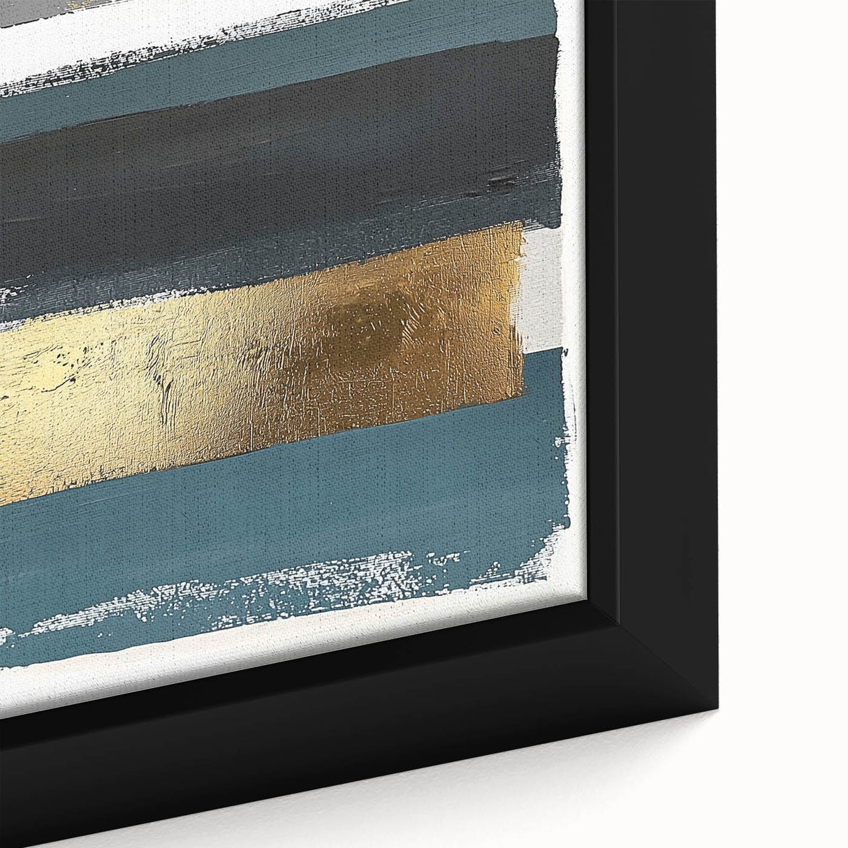 Close-up of a minimalist abstract framed canvas artwork showcasing soft pastel colors with an elegant geometric design, perfect for modern home decor.