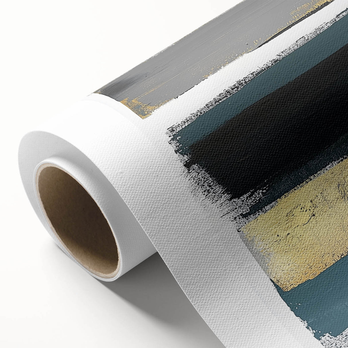 Abstract minimalist rolled canvas featuring soft, muted colors in an organic design, ideal for modern home decor. Packaged securely in a protective cardboard tube.