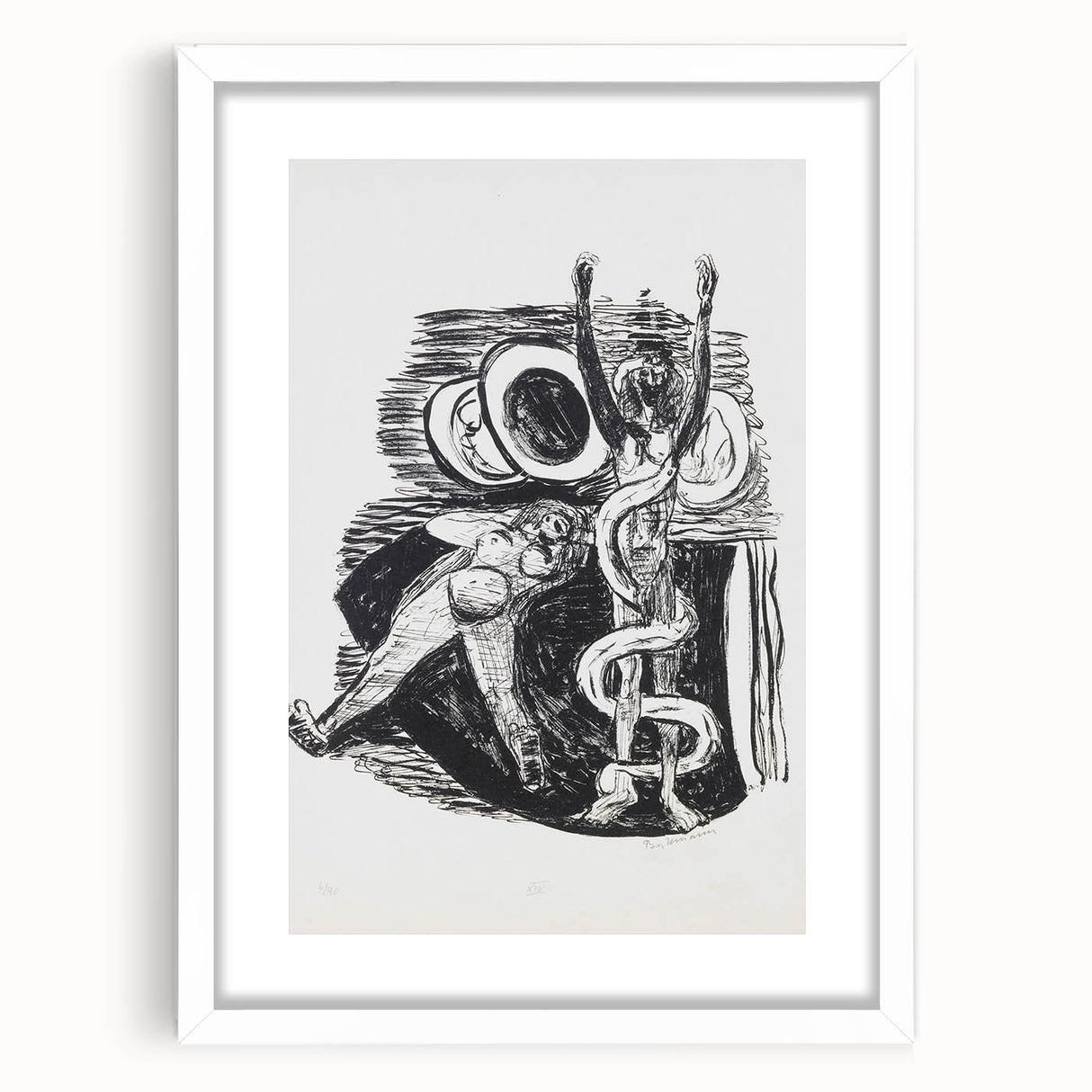 Expressionist Wall Art - Max Beckmann's "The Fall of Man" Black & White Print