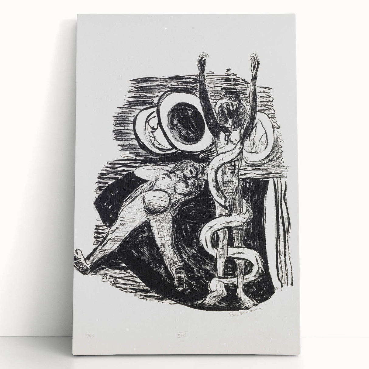 Expressionist Wall Art - Max Beckmann's "The Fall of Man" Black & White Print