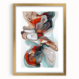 Abstract minimalist framed artwork with a gold mat, showcasing a modern design ideal for contemporary decor, highlighting elegance and sophistication in home interiors.