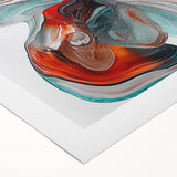 Abstract minimalist rolled canvas artwork showcasing soft pastel colors and geometric shapes, elegantly packaged in a protective cardboard tube for easy display.