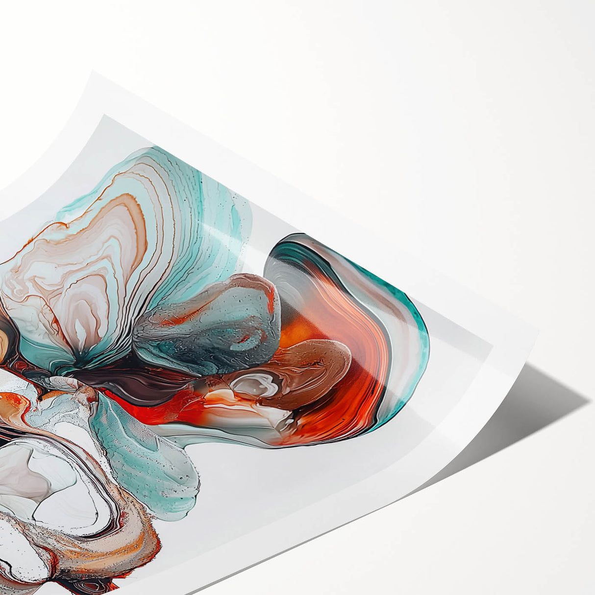 Abstract minimalist rolled print featuring soft beige and gray tones, elegantly designed for contemporary decor, packaged securely in a sturdy tube for safe delivery.