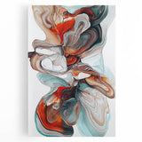 Abstract minimalist stretched canvas artwork showcasing vibrant geometric shapes in a soothing color palette, perfect for modern home decor and artistic expression.