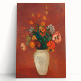Modern Wall Art - Vibrant Floral Bouquet in Vase | Abstract Contemporary Art
