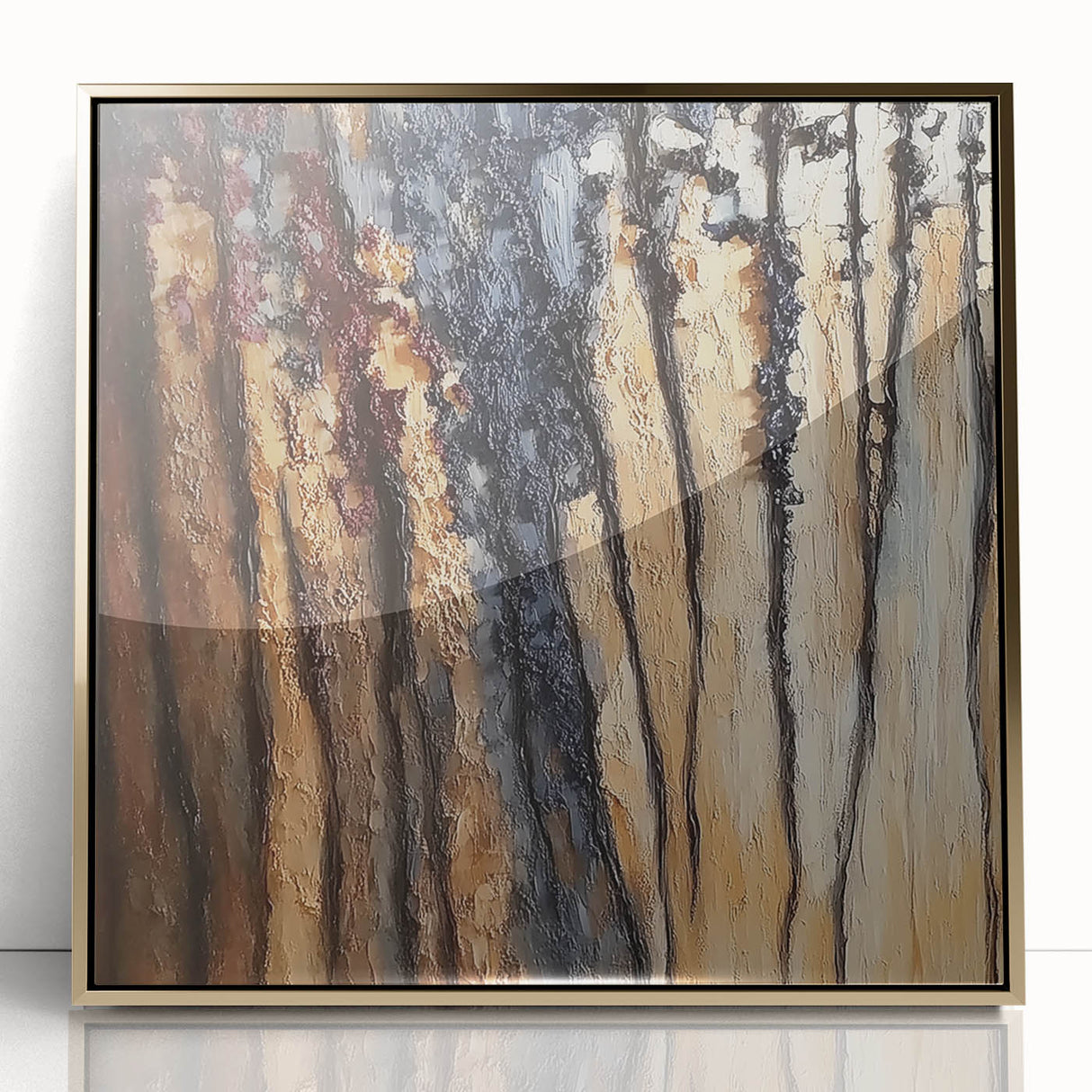 Textured Abstract Forest Wall Art – Modern Canvas & Framed Print