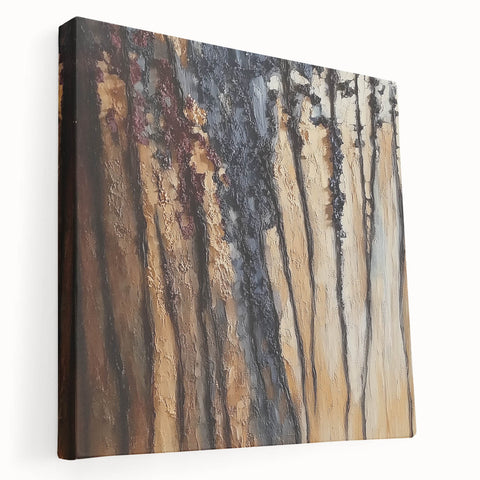 Textured Abstract Forest Wall Art – Modern Canvas & Framed Print