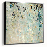 Framed minimalist abstract wall art in black, showcasing a sleek side view. Ideal for modern decor, this canvas adds a touch of elegance to any space.