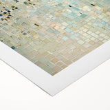 Abstract minimalist rolled canvas artwork showcasing fluid shapes in soft pastel colors, elegantly packaged in a protective cardboard tube for easy display and storage.