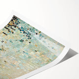 Abstract minimalist rolled print featuring soft pastel colors and geometric shapes, elegantly designed for modern home decor. Packaged securely in a protective cardboard tube.