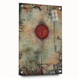 Abstract Modern Art - Textured Red Circle on Earthy Canvas | Contemporary Decor