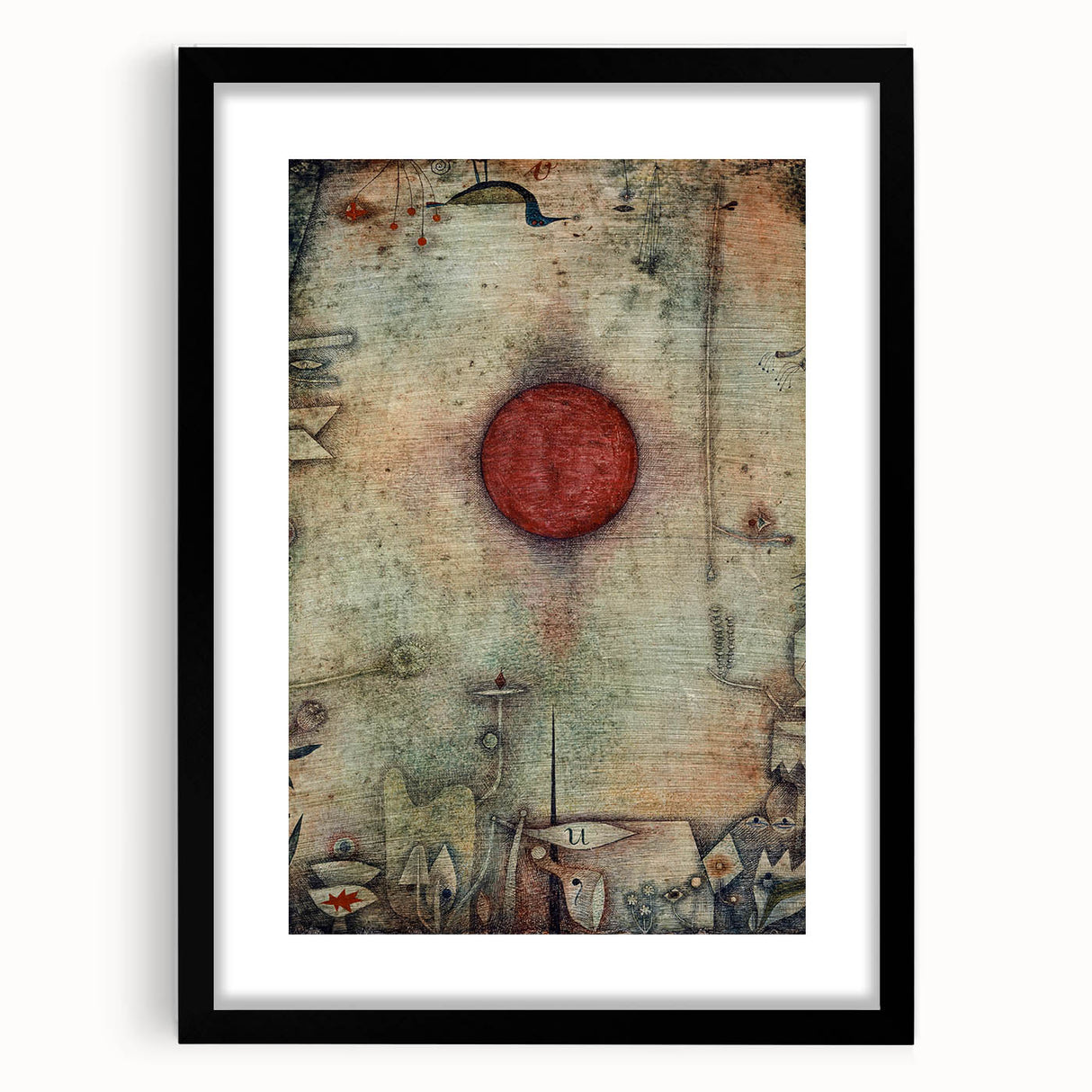 Abstract Modern Art - Textured Red Circle on Earthy Canvas | Contemporary Decor