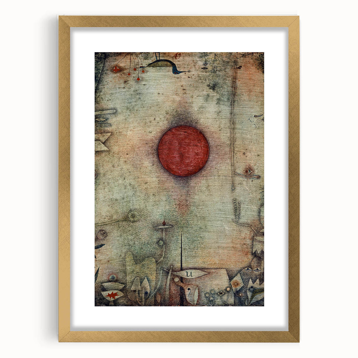 Abstract Modern Art - Textured Red Circle on Earthy Canvas | Contemporary Decor