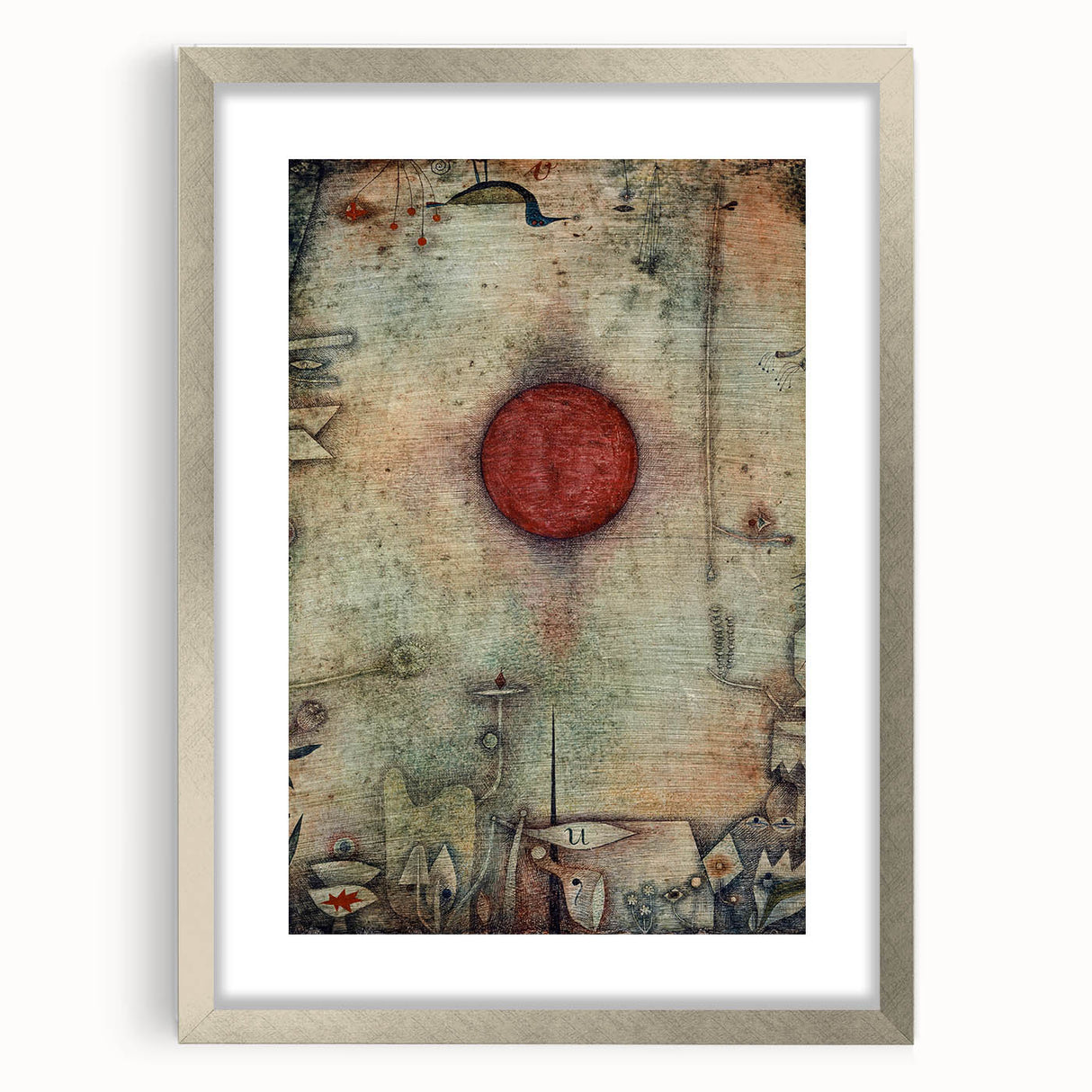 Abstract Modern Art - Textured Red Circle on Earthy Canvas | Contemporary Decor