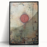 Abstract Modern Art - Textured Red Circle on Earthy Canvas | Contemporary Decor