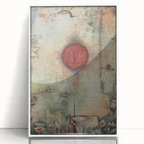 Abstract Modern Art - Textured Red Circle on Earthy Canvas | Contemporary Decor