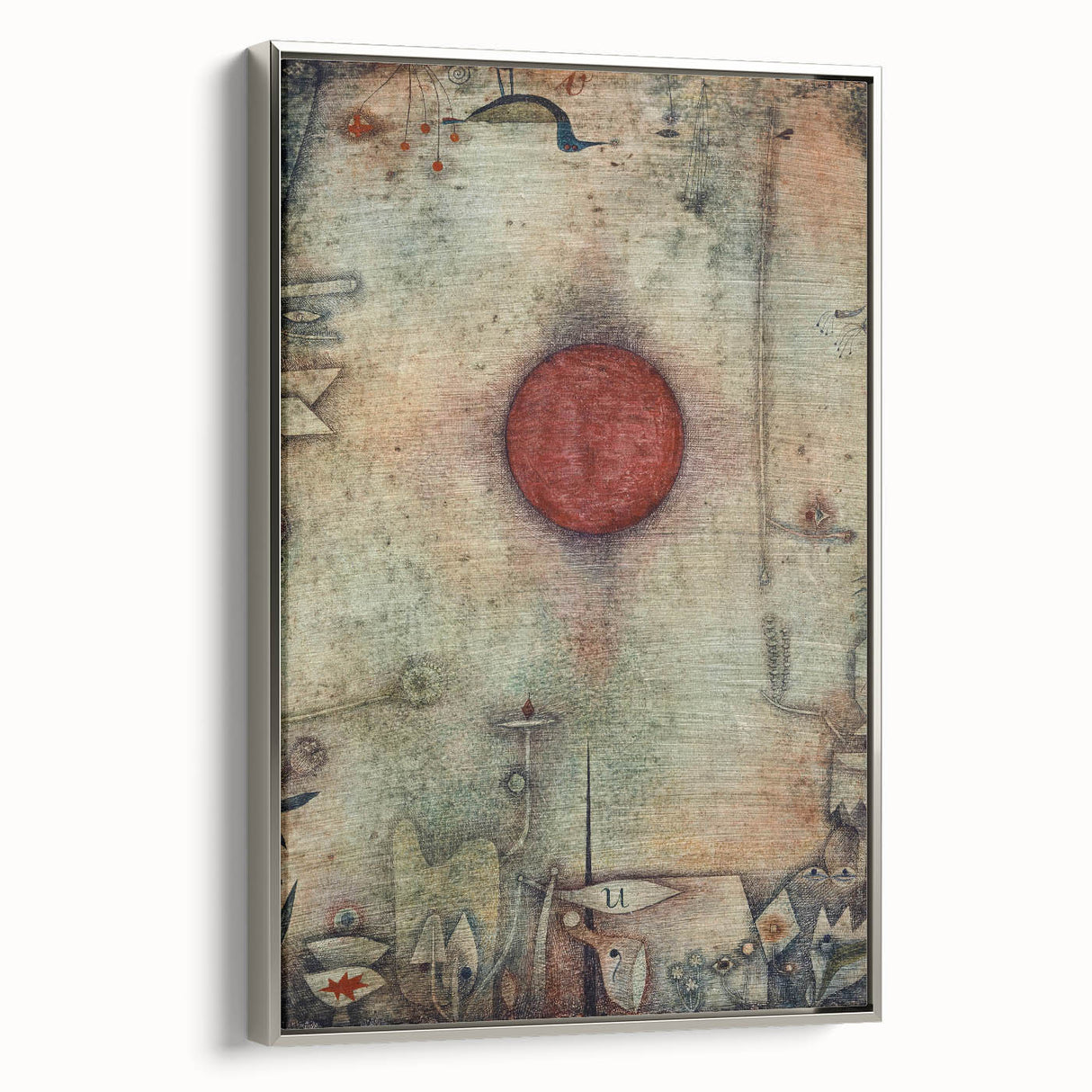 Abstract Modern Art - Textured Red Circle on Earthy Canvas | Contemporary Decor
