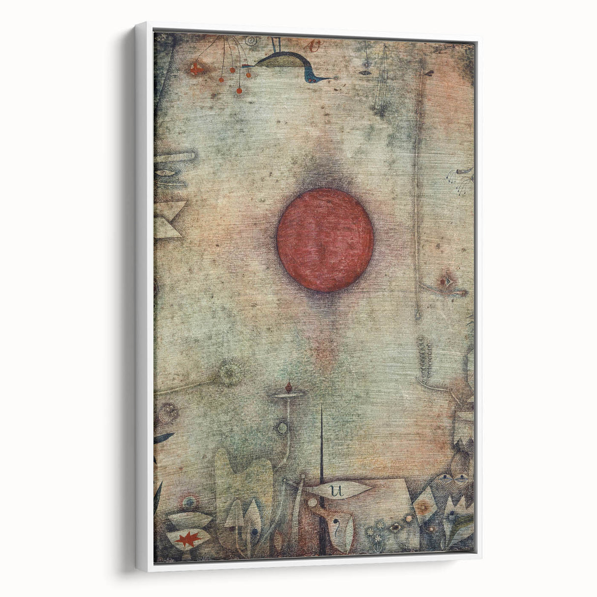 Abstract Modern Art - Textured Red Circle on Earthy Canvas | Contemporary Decor