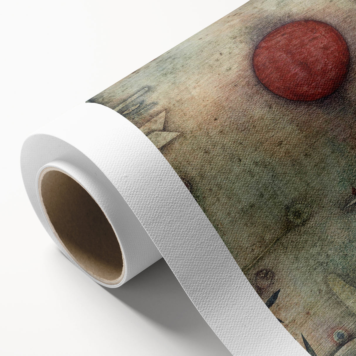 Abstract Modern Art - Textured Red Circle on Earthy Canvas | Contemporary Decor