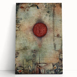 Abstract Modern Art - Textured Red Circle on Earthy Canvas | Contemporary Decor