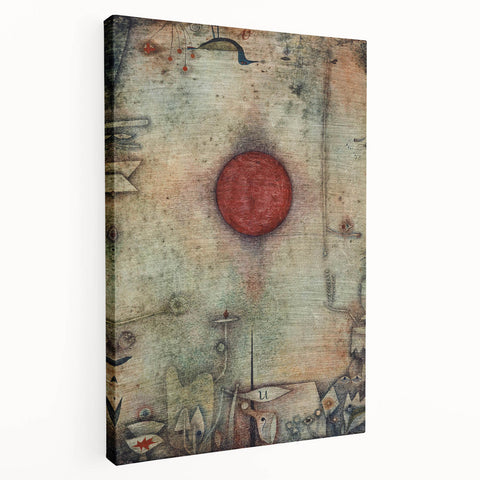 Abstract Modern Art - Textured Red Circle on Earthy Canvas | Contemporary Decor