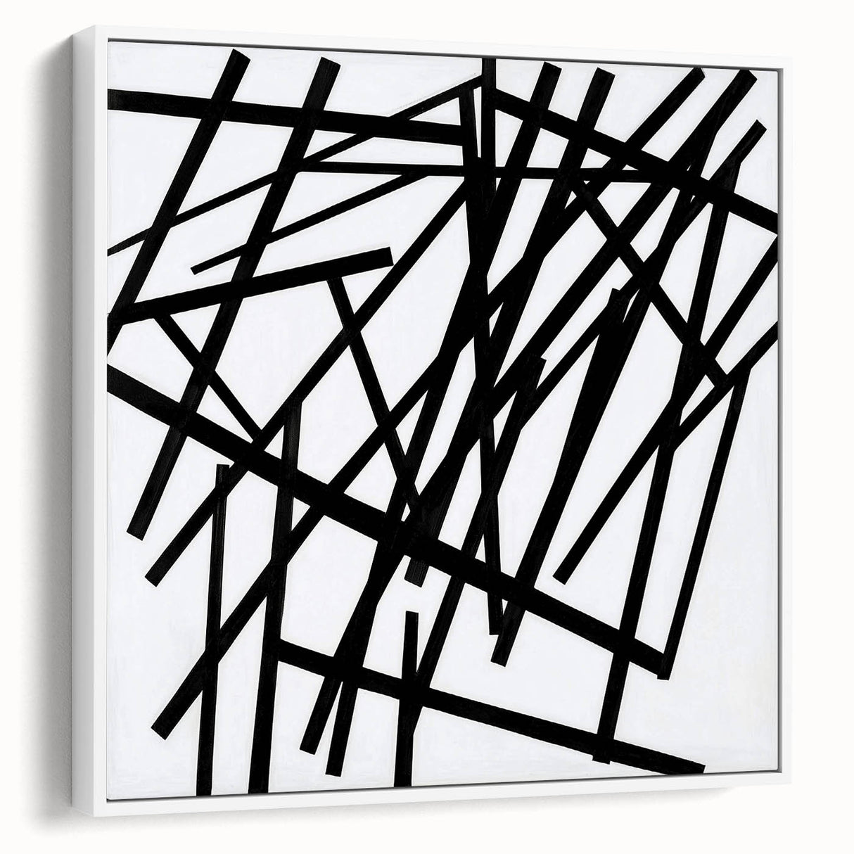 Framed minimalist abstract canvas art in white, showcasing smooth lines and soft hues, perfect for modern home decor or office ambiance.