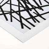 Abstract minimalist rolled canvas artwork showcasing soft, muted colors and geometric shapes, elegantly packaged in a protective cardboard tube for safe shipping.